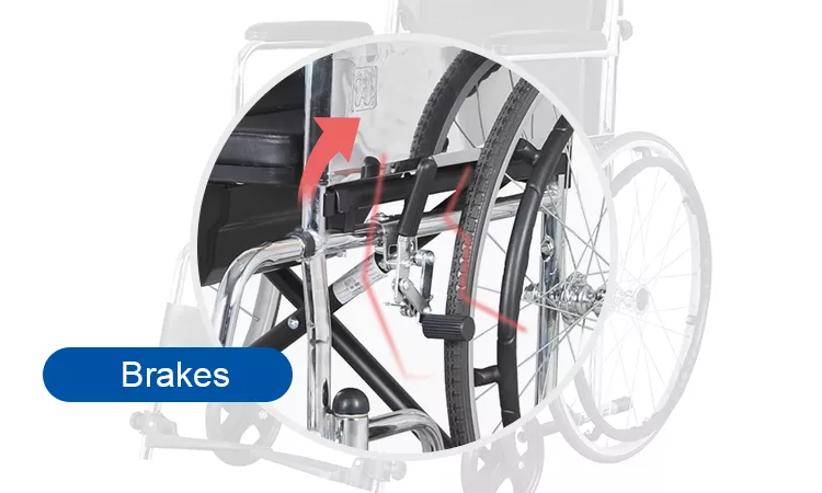 Commode chair brakes