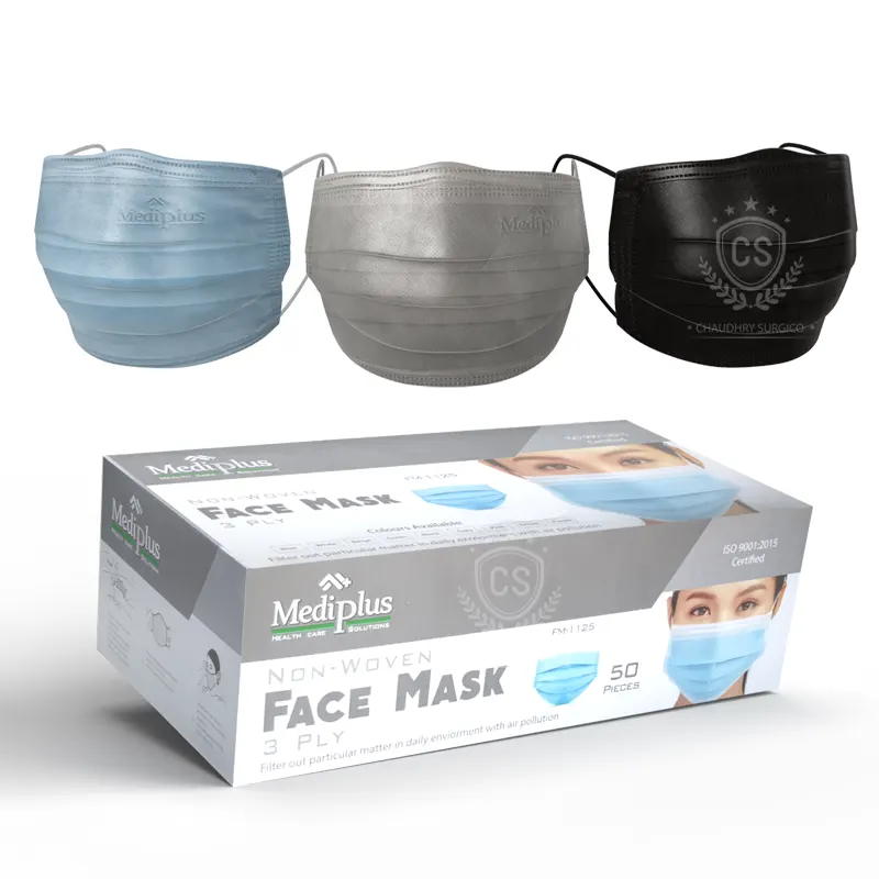 Disposable Surgical Face Mask 3-ply Mediplus 3 layer protection against dust and pollen