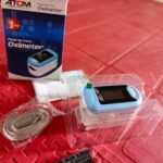 Fingertip Pulse Oximeter Atom AT 875 Blood Oxygen Saturation MonitorFingertip Pulse Oximeter Atom 10