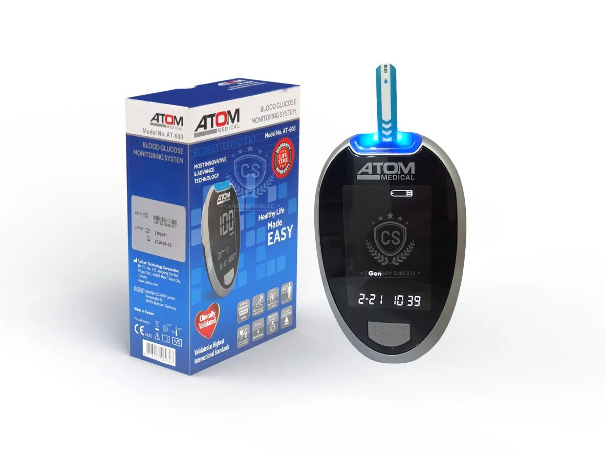 ATOM AT-600 Blood Glucose Monitor clinically validated Sugar Machine
