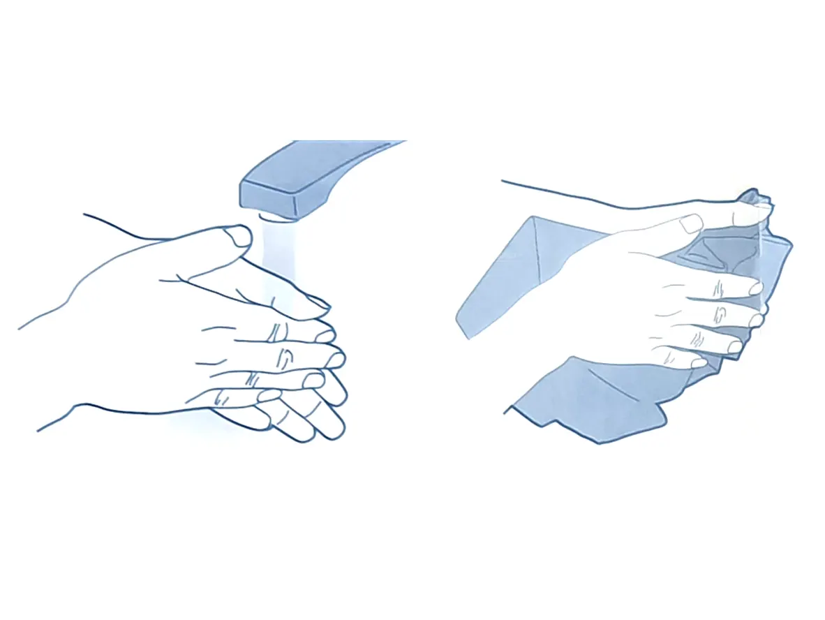 ATOM AT-600 Glucometer How to use - step 1 - wash hands