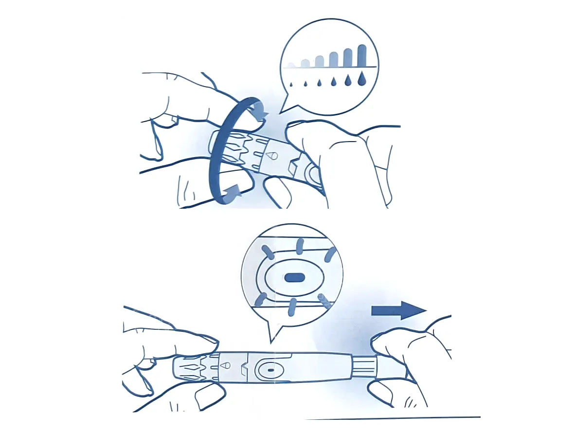 ATOM AT 600 Glucometer How To Use Step 2 Prepare The Lancing Device
