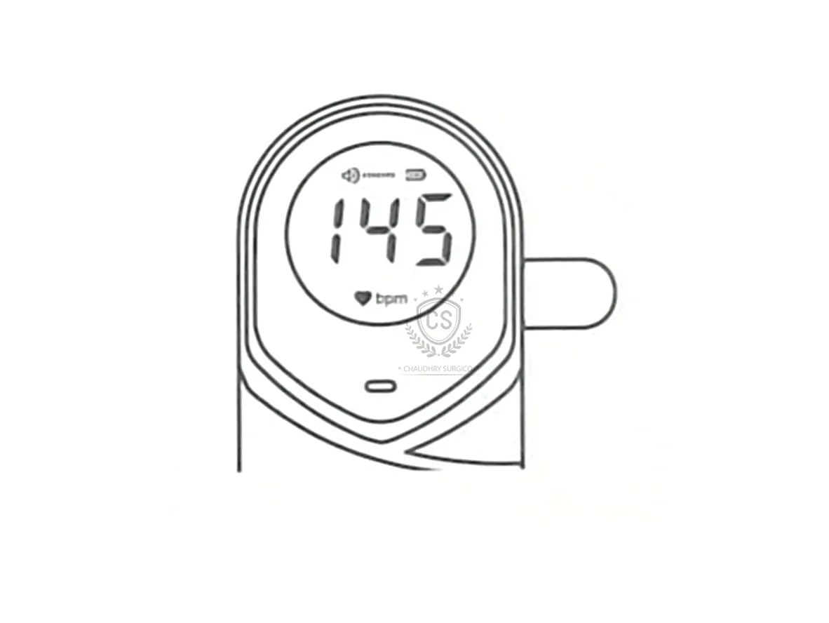 YUWELL Baby Fetal Doppler - step 6 - Clear fetal heartbeat displayed