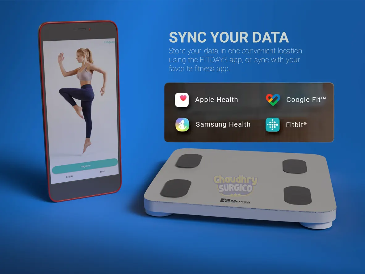 Medico Body Fat BMI Weight Scale Sync Your Data To Android Or Iphone