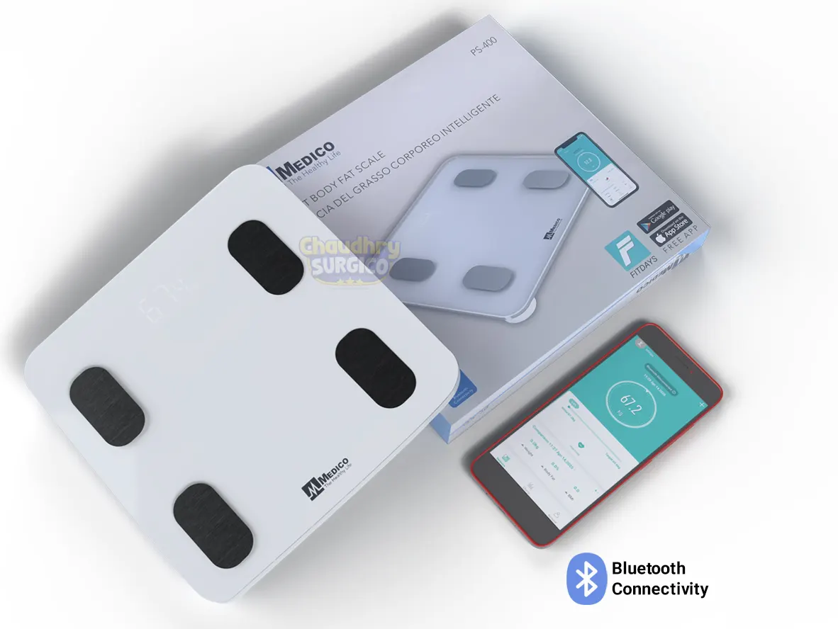 Medico Smart Body Fat BMI Digital Weight Machine PS-400 with bluetooth connectivity