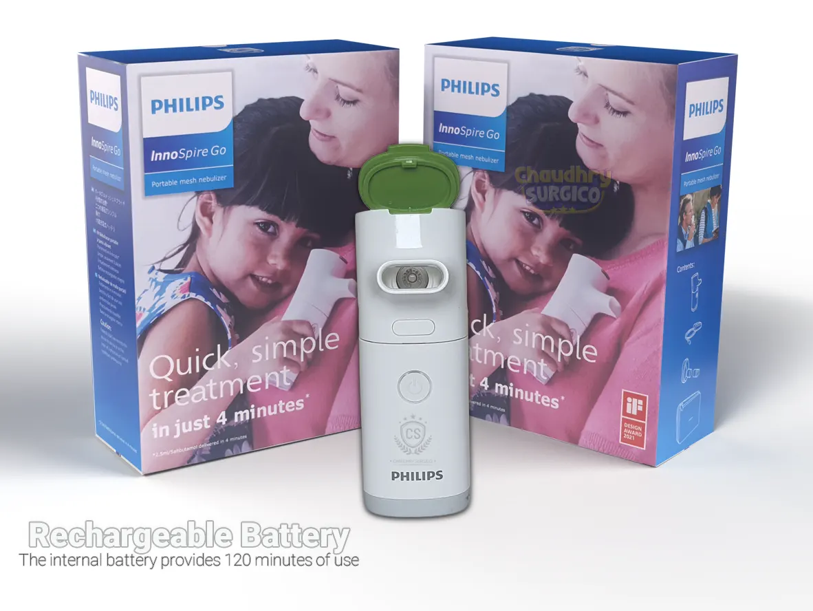 Portable Nebulizer Machine Philips Innospire Go Rechargeable 120 Minutes Of Use