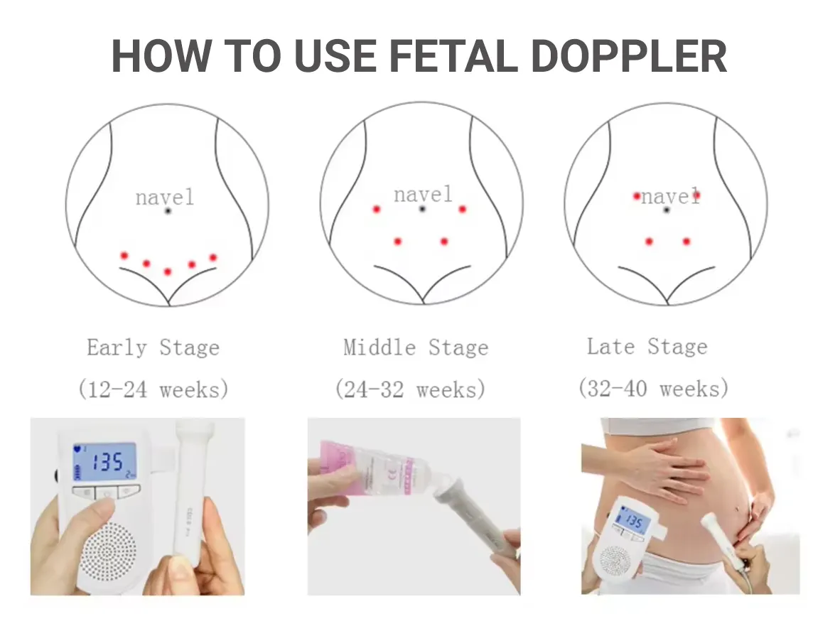 Portable Baby Fetal Doppler Lifecare How to use